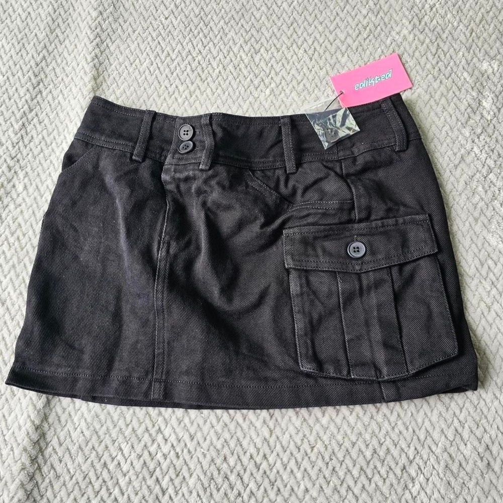 EDIKTED Women's Mini Skirt XS Black Cargo NWT